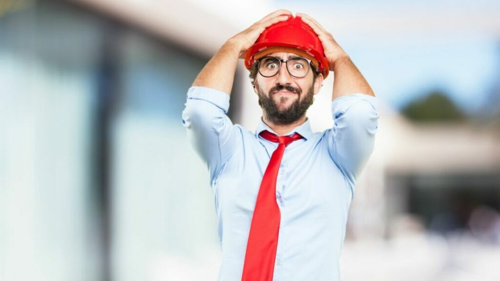 crazy businessman worried expression